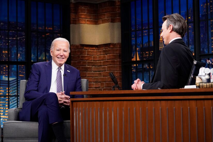 Joe Biden Chats with Seth Meyers About Taylor Swift Endorsement Rumors