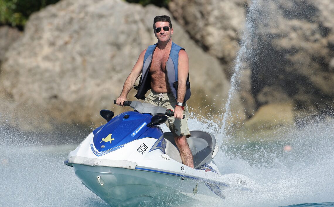 Simon Cowell is spotted on vacation in the Caribbean before "American Idol" starts up again in January.