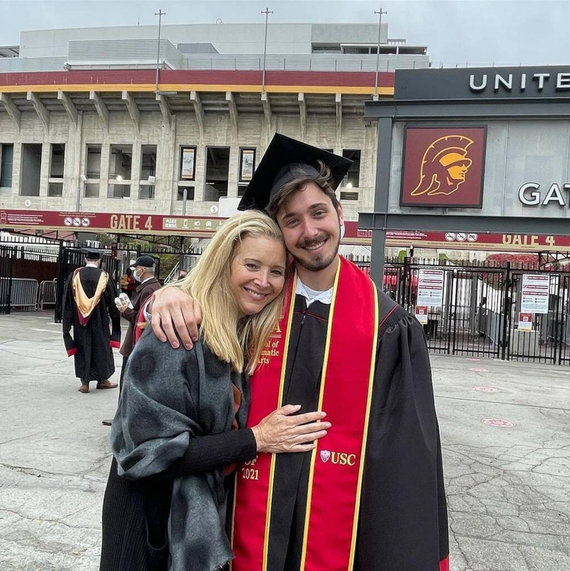 Lisa Kudrow celebrated son Julian's graduation from USC, posting, "Happy proud HAPPY. And a little crying. By me not him.."