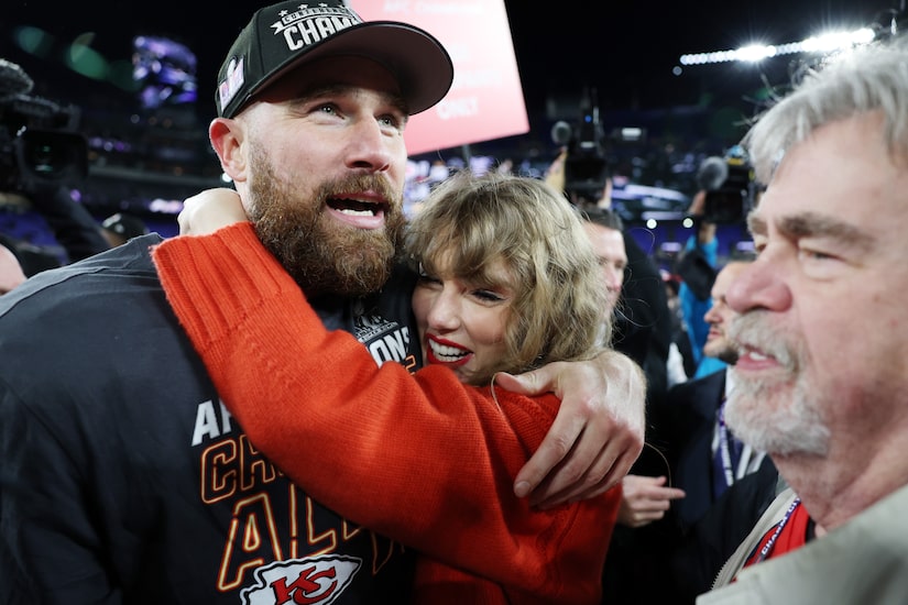 Travis Kelce Tells Taylor Swift 'Love You' After Chiefs Win (Video)