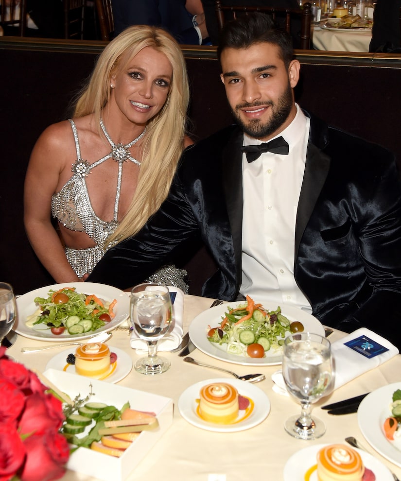 Britney Spears wears elegant Versace gown to wed Sam Asghari