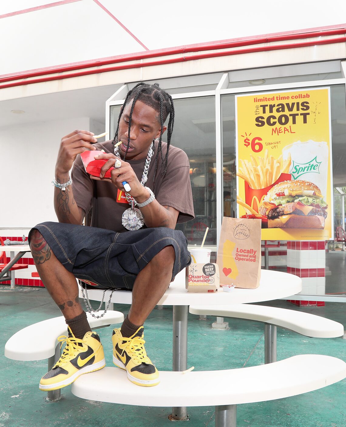 Travis Scott enjoyed his signature meal at a McDonald’s in Downey, California.