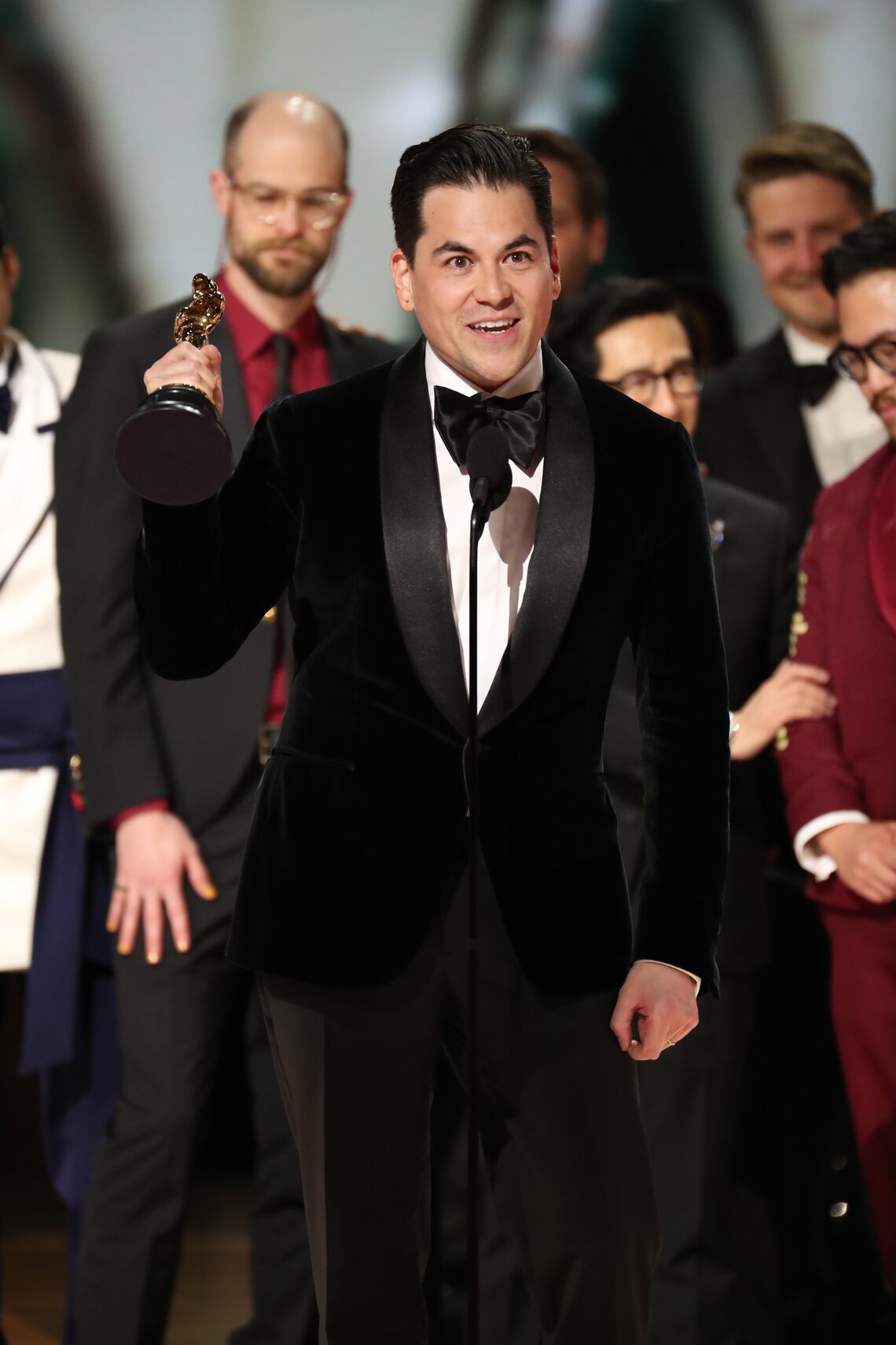 Jonathan Wang accepts the Best Picture award for "Everything Everywhere All at Once" onstage during the 95th Annual Academy Awards.