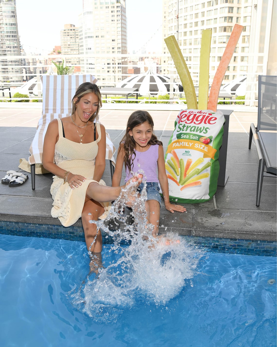 Erin Lichy makes a splash with Garden Veggie Straws® pool noodles.