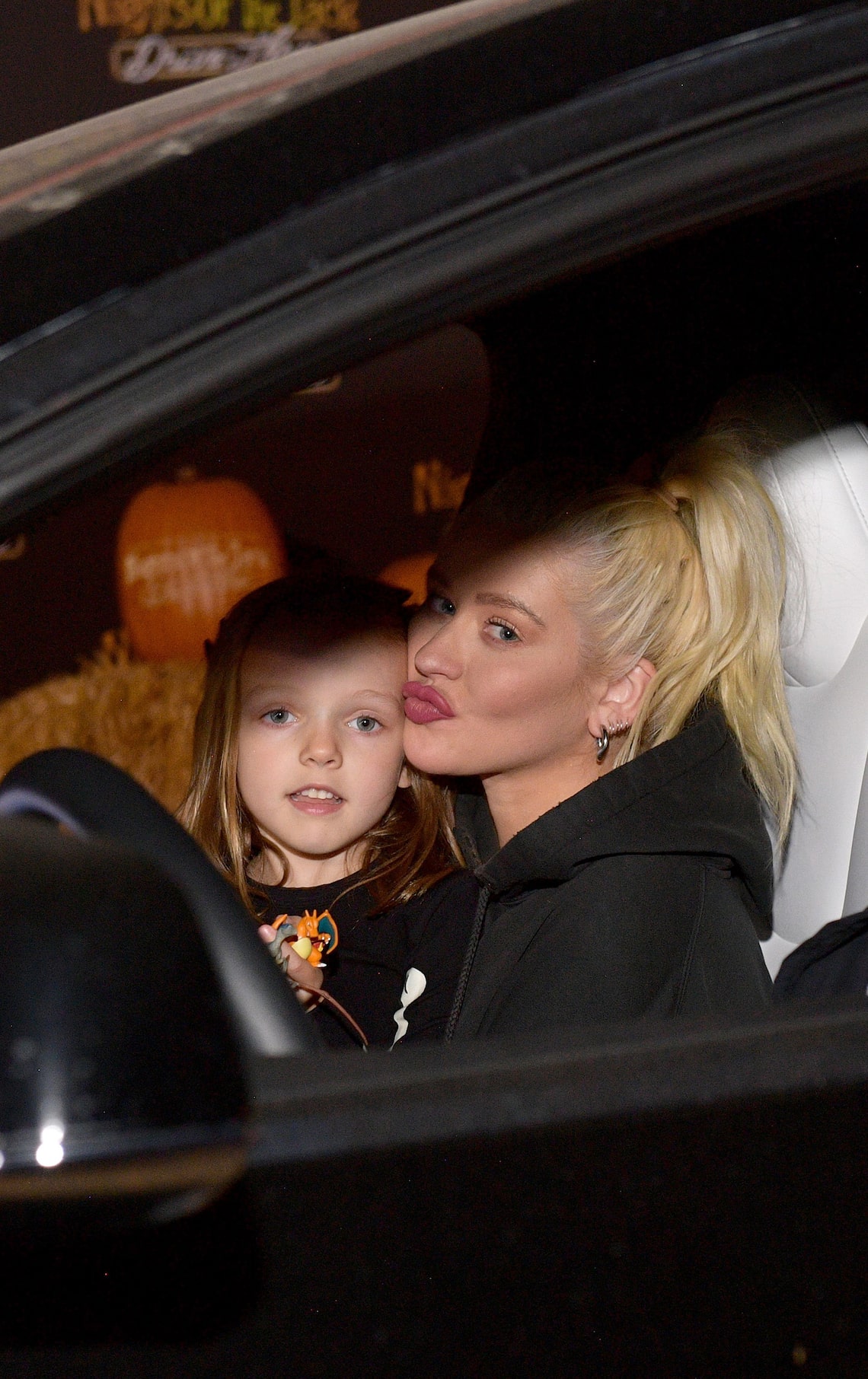 Christina Aguilera took her daughter Summer Rain to Nights of the Jack Friends & Family Night 2020 at King Gillette Ranch in Calabasas.