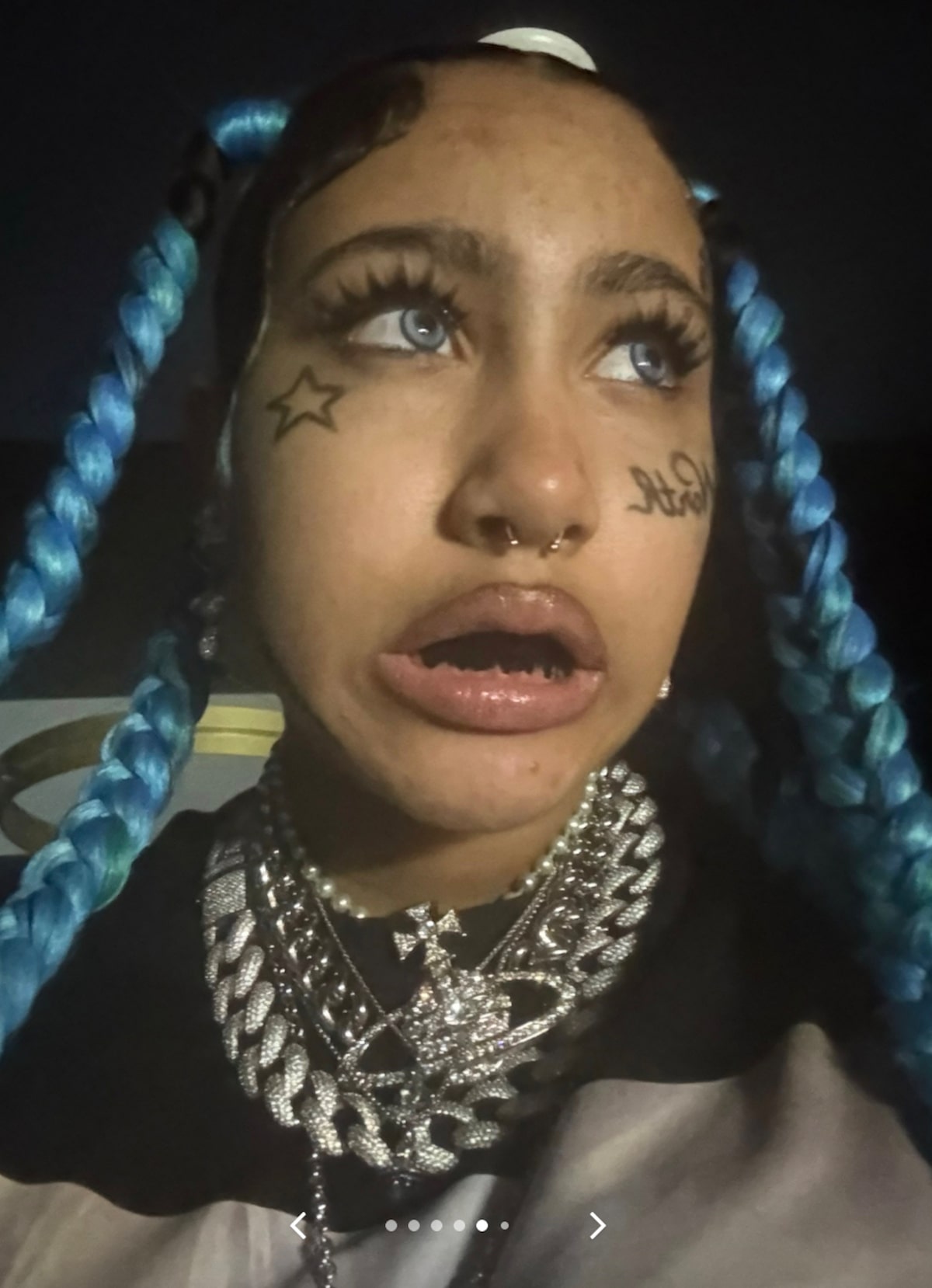 Kim Kardashian's Daughter North West Sports Fake Face Tattoos & Septum  Piercing