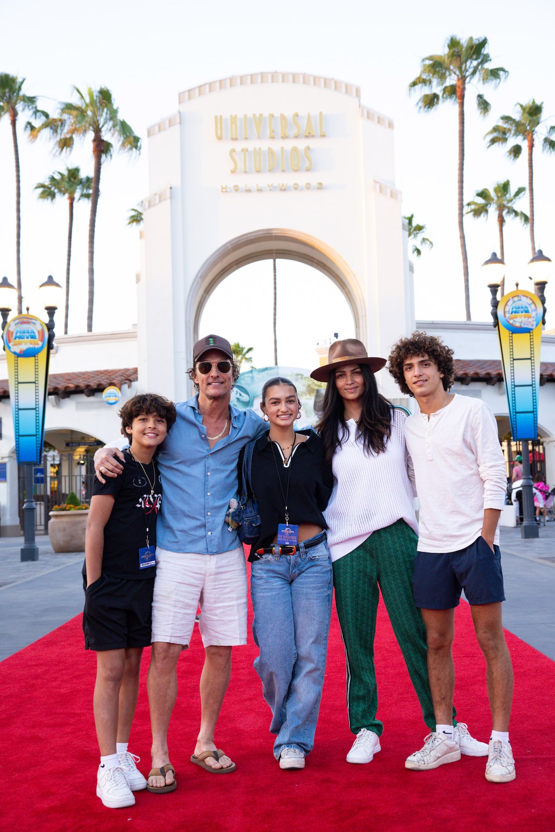Matthew, Camila, Livingston, Vida and Levi McConaughey created family memories at Universal Studios Hollywood.