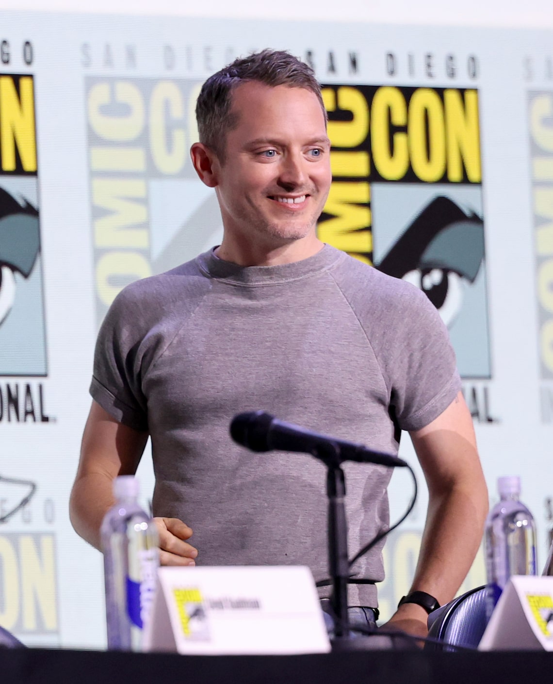 Elijah Wood spoke onstage at "The Toxic Avenger": Unrated And Radioactive Panel during 2025 Comic-Con International: San Diego at San Diego Convention Center on July 24, 2025.