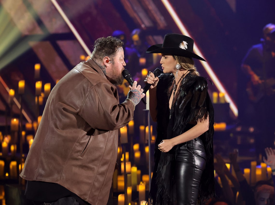 Jelly Roll and Lainey Wilson perform.