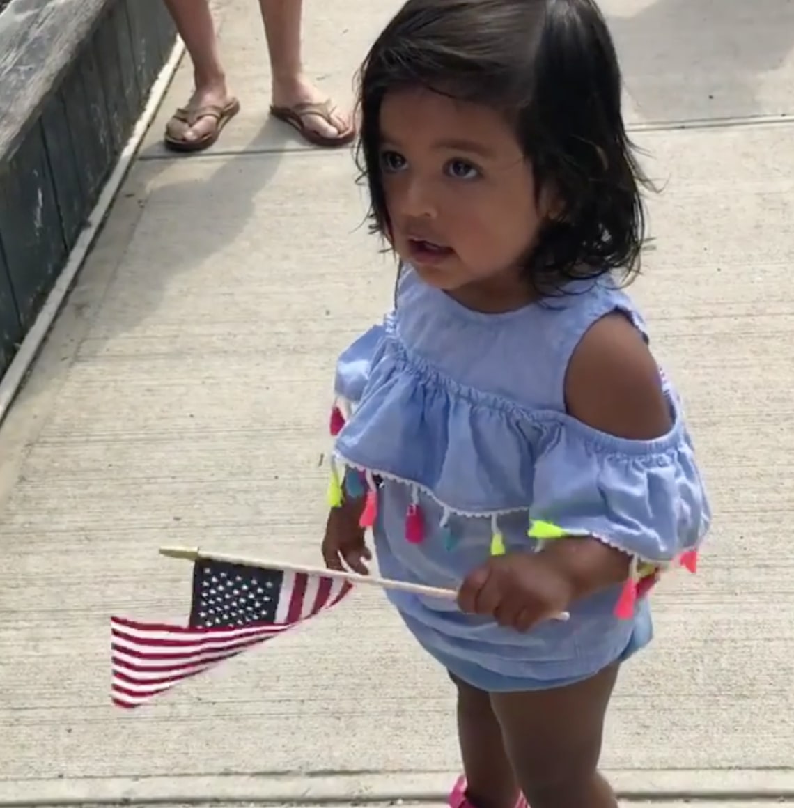 Hoda Kotb's daugher Haley Joy was ready to go with her American flag!