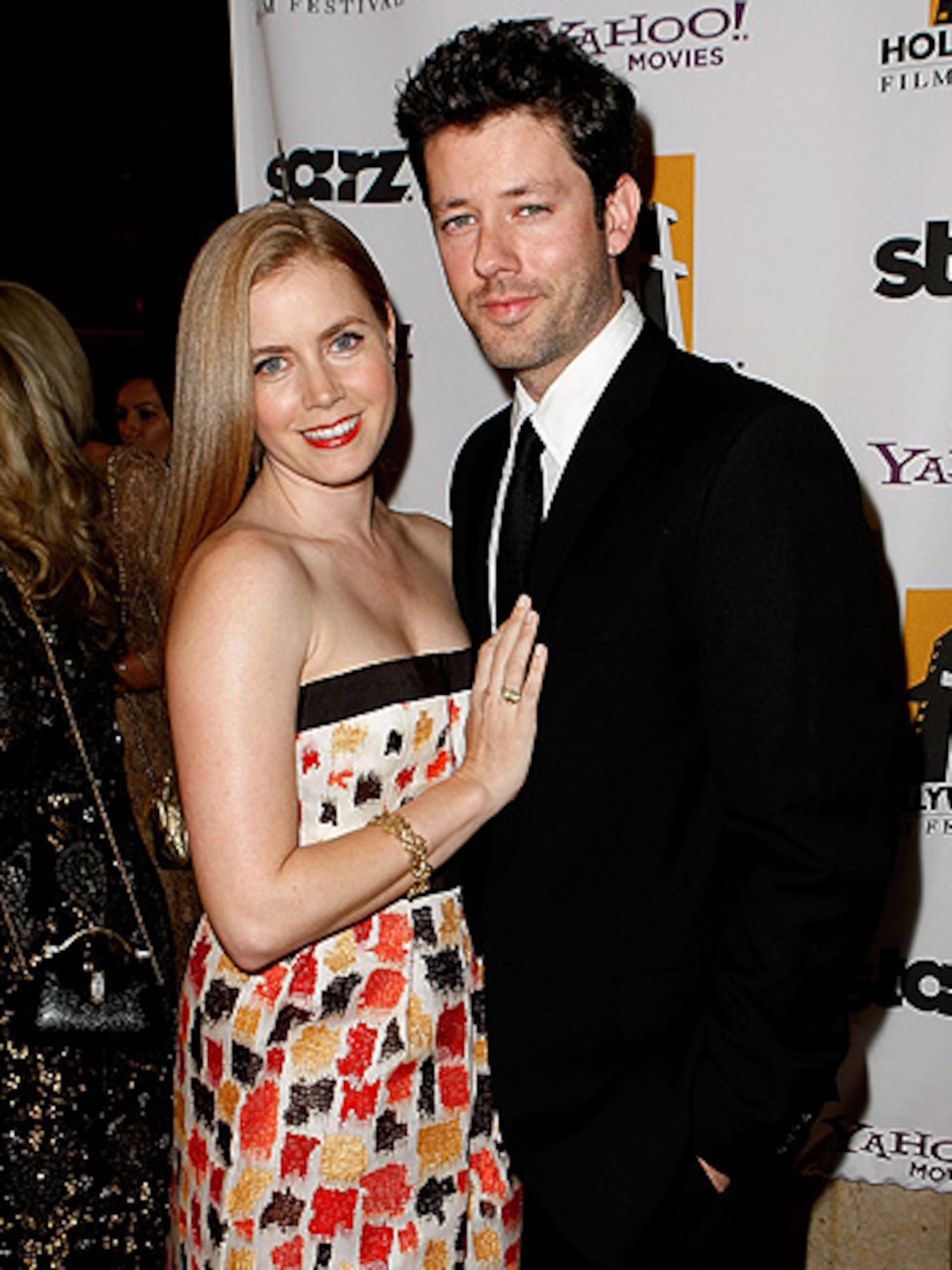 Amy Adams and fiancA(C) Darren Le Gallo cuddle up at the Hollywood Film Festival gala in Beverly Hills. (Getty Images for Hollywood Film Festival: Michael Buckner)