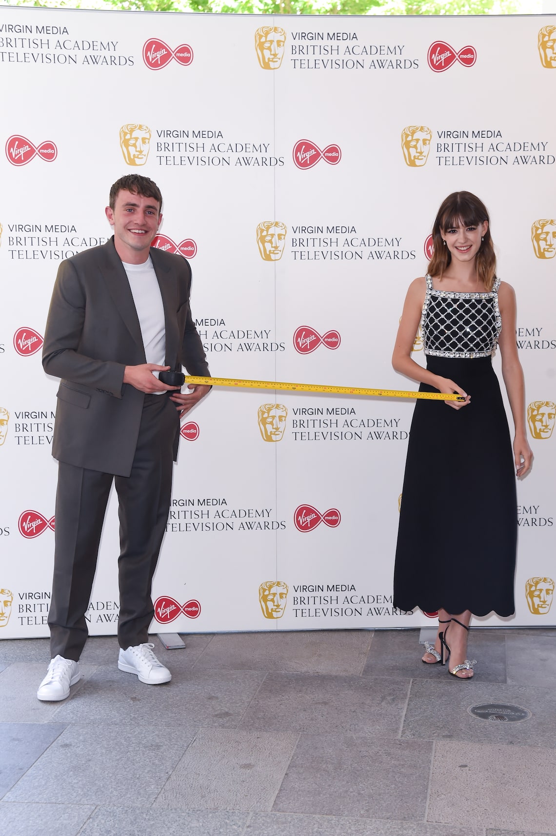 Paul Mescal and Daisy Edgar-Jones stood six feet apart while attending the Virgin Media British Academy Television Award 2020 at Television Centre in London.