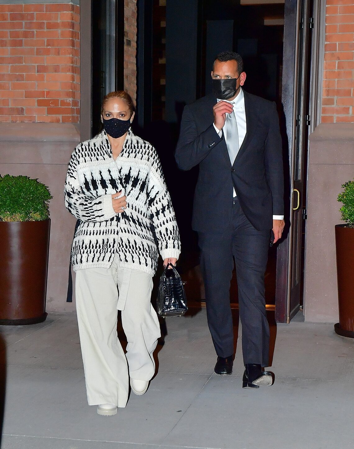 Jennifer Lopez and Alex Rodriguez were all dressed up for a dinner date in NYC.