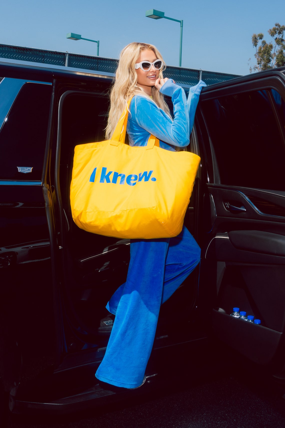 Paris Hilton was spotted carrying an ‘I Knew’ tote in support of Walmart’s ‘Who Knew’ campaign.
