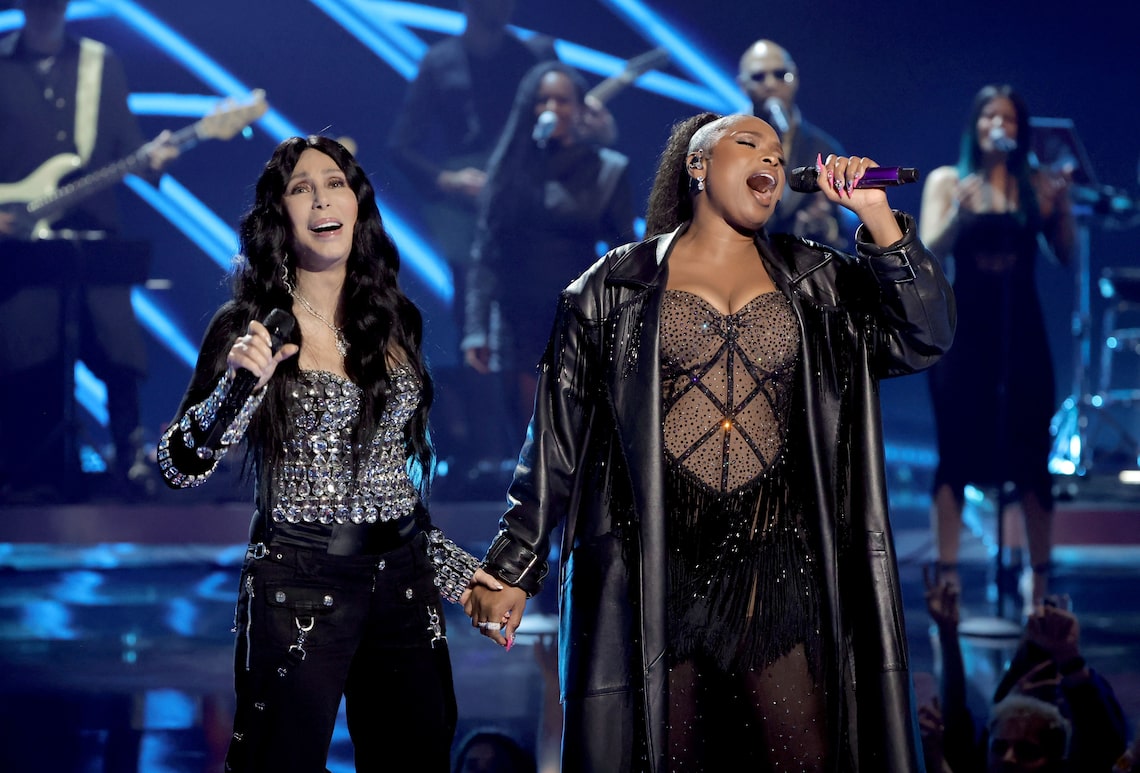 Cher and Jennifer Hudson perform.