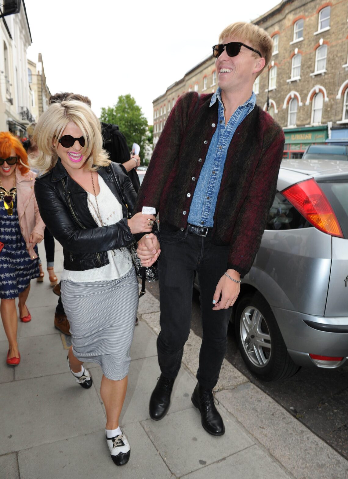 Kelly Osbourne and boyfriend Nick Grimshaw laughed it up in London on Tuesday.