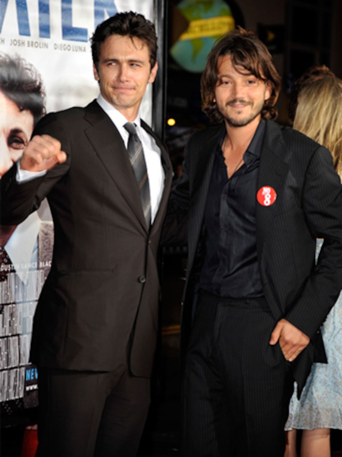 "Milk" co-stars James Franco and Diego Luna arrive for the film premiere in San Francisco. (Getty Images: Kevin Winter)
