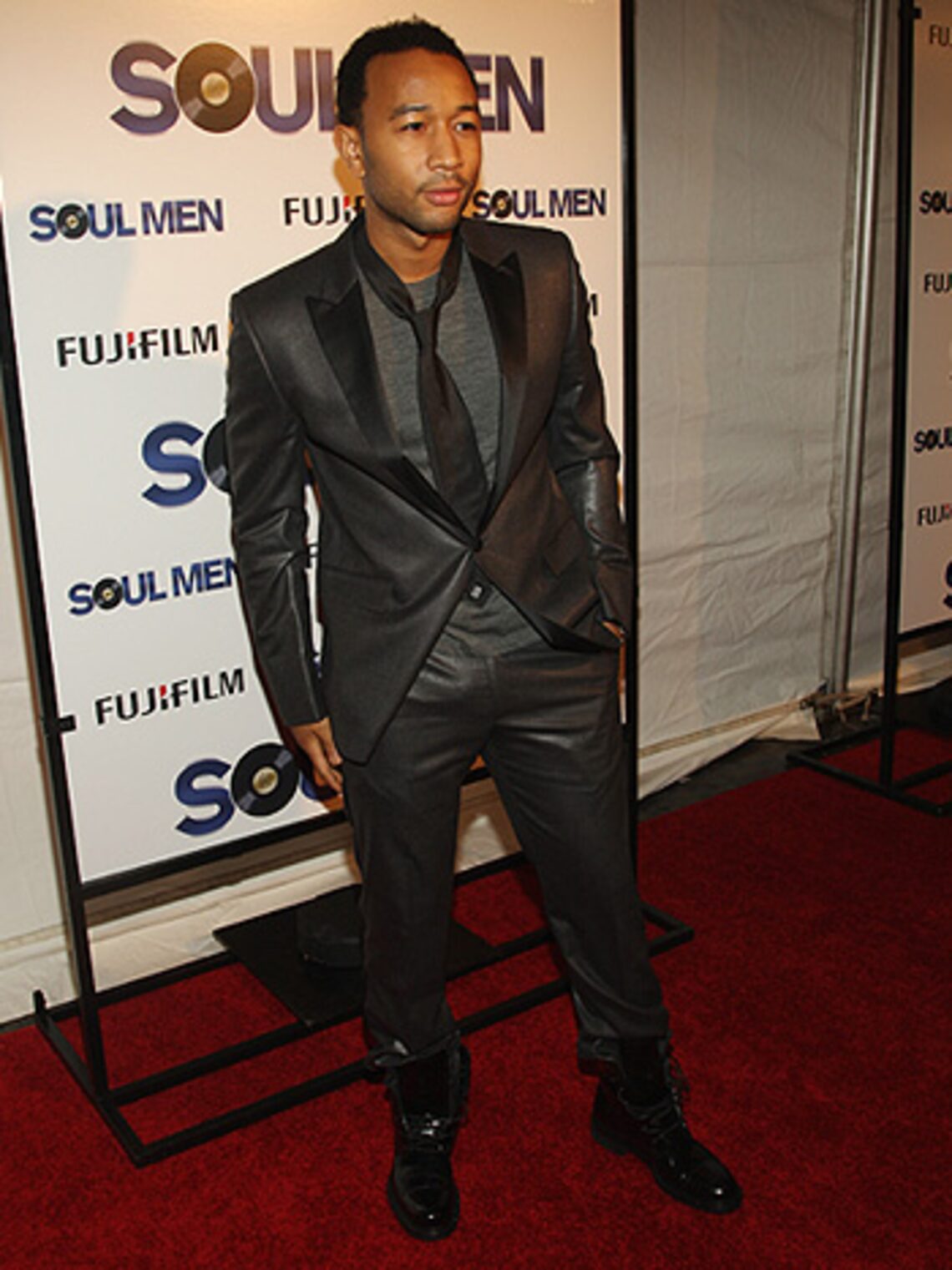 Singer John Legend hits the big screen in "Soul Men." The R&B star attended the movie’s premiere at The Apollo Theater in NYC. (Getty Images for The Weinstein Company: Stephen Lovekin)