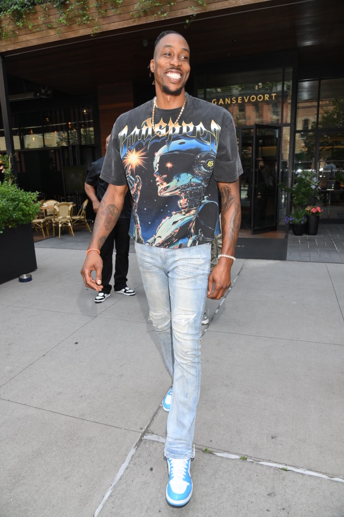Dwight Howard was spotted at the Gansevoort Meatpacking hotel during Fanatics Fest weekend in NYC.