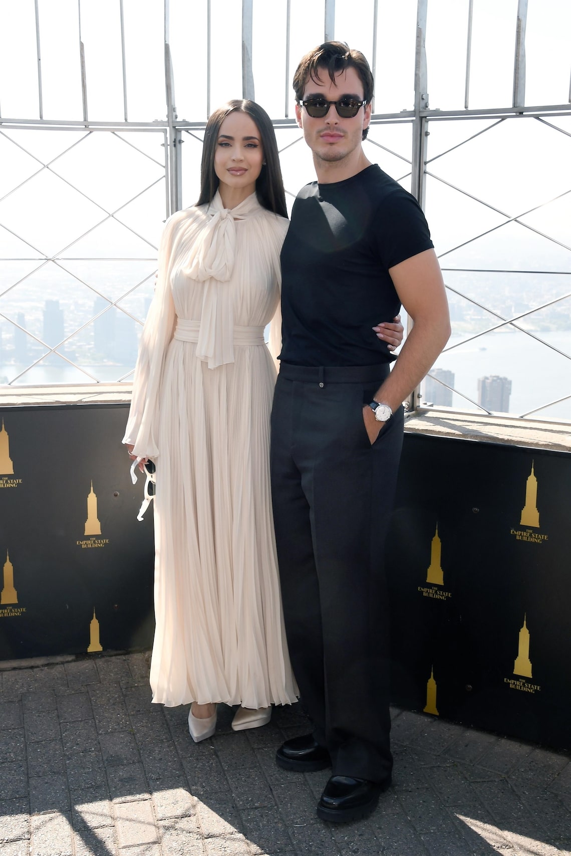 Sofia Carson and Corey Mylchreest promoted their new film “My Oxford Year” while visiting the Empire State Building in NYC.