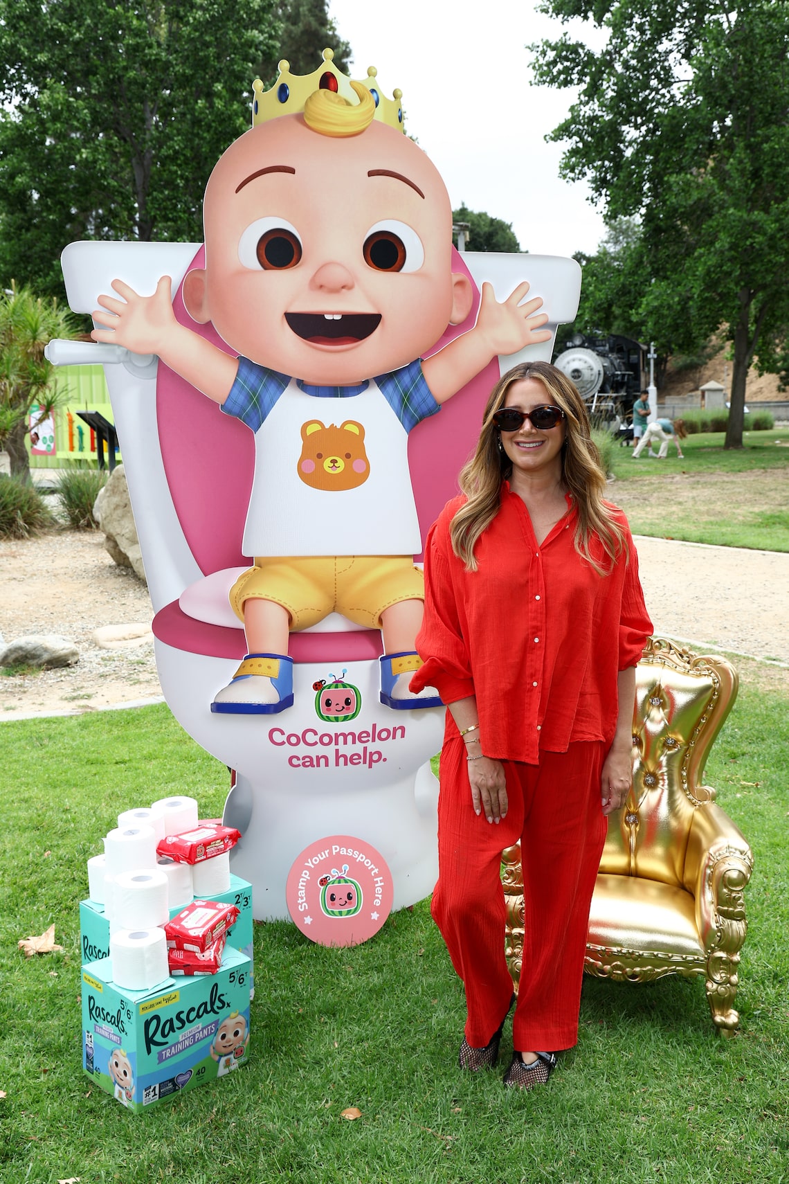 Ashley Tisdale attended CoComelon "Gotta Go Zone" Potty Training Party at Griffith Park in Los Angeles.