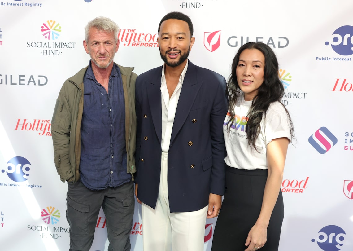 Sean Penn, John Legend, and Ann Lee met up at the 2025 Social Impact Summit by The Hollywood Reporter and Social Impact Fund at the DGA in Los Angeles.
