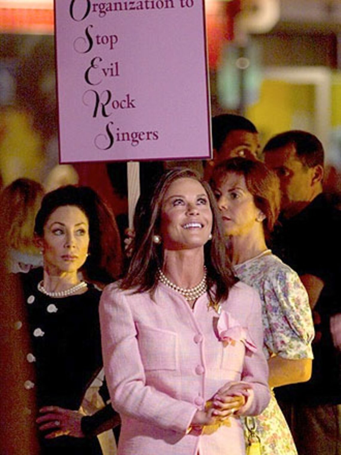 Catherine Zeta-Jones smiled on the set of "Rock of Ages," tweeted by the film's director, Adam Shankman.