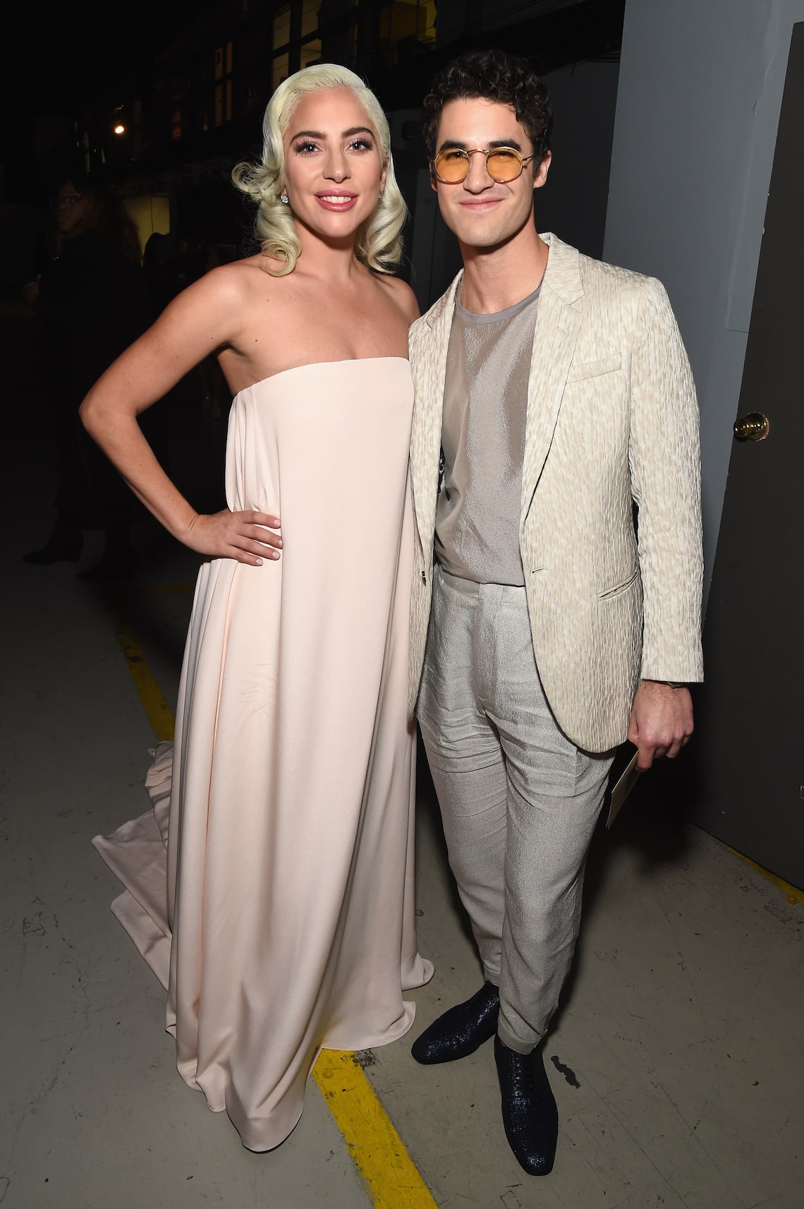 Lady Gaga posed with Darren Criss backstage at the Critics' Choice Awards.