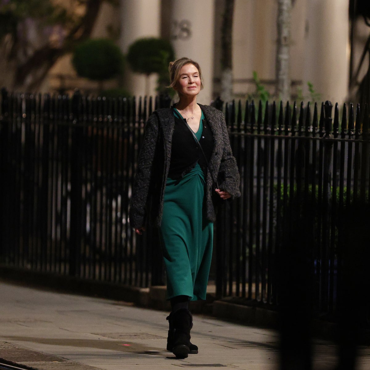 bridget jones green dress Bridget Jones' Is Back! First Look at Renée Zellweger Filming 4th Movie